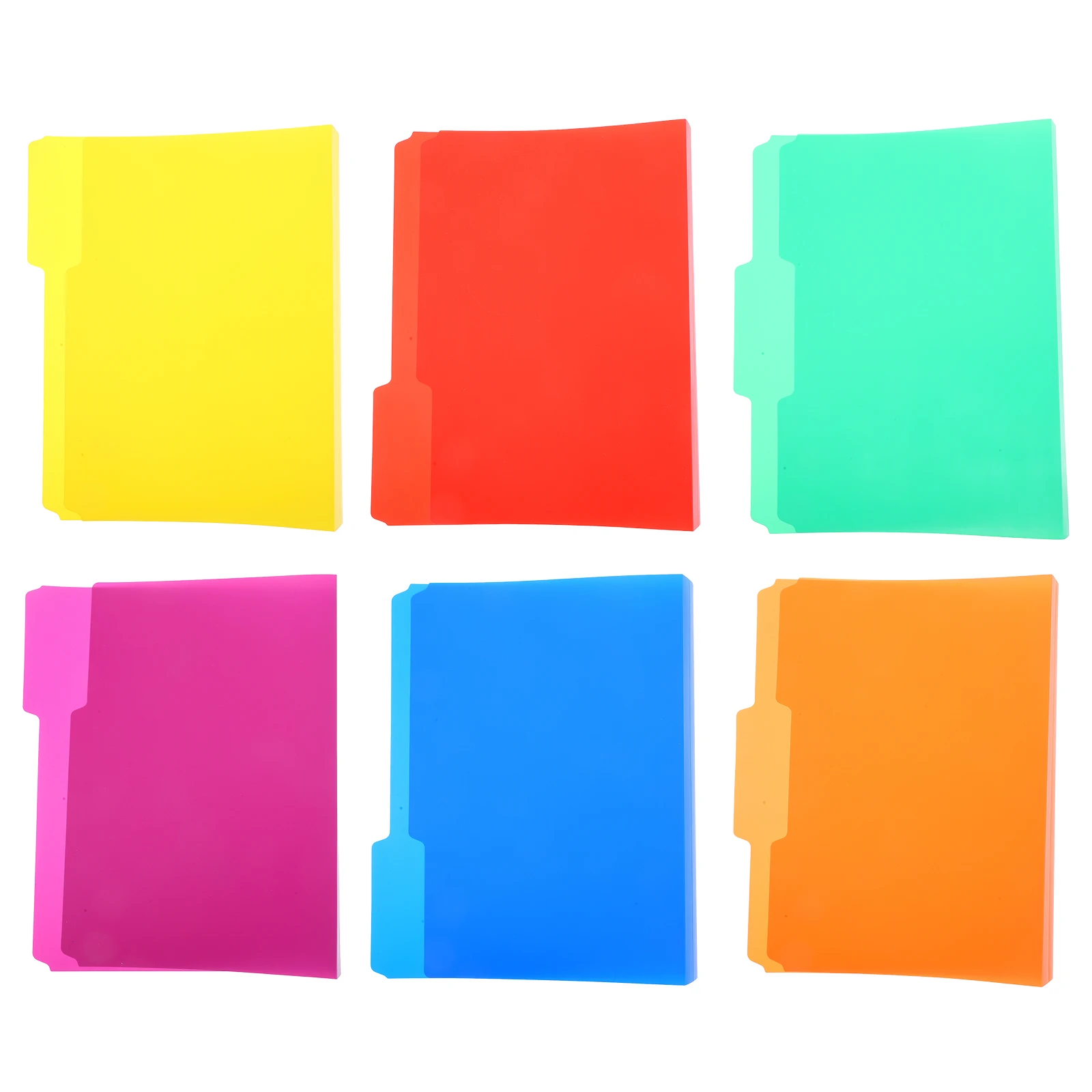 

6 Pcs Folder Document Organizers Colorful File Folders Plastic Decorative Bulk Colored Letter Size for Filing Cabinet