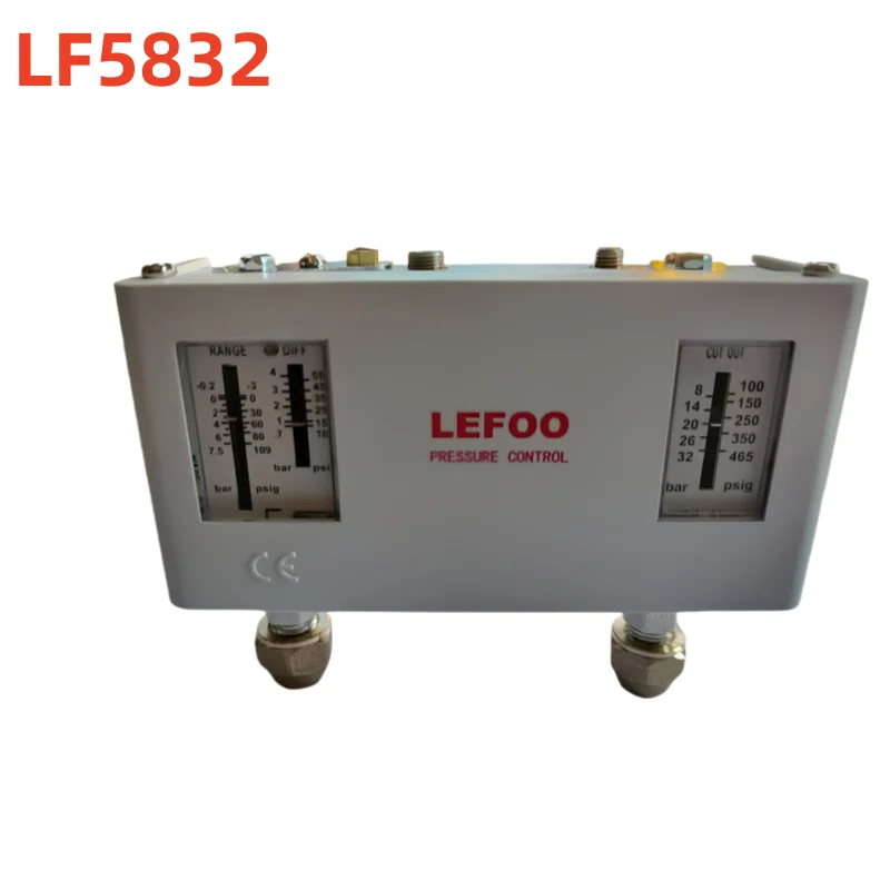 LEFOO Dual Pressure Switch for Refrigeration System - High & Low Pressure Auto/Manual Reset, 7/16-20 Thread, for Freezer AC LF58