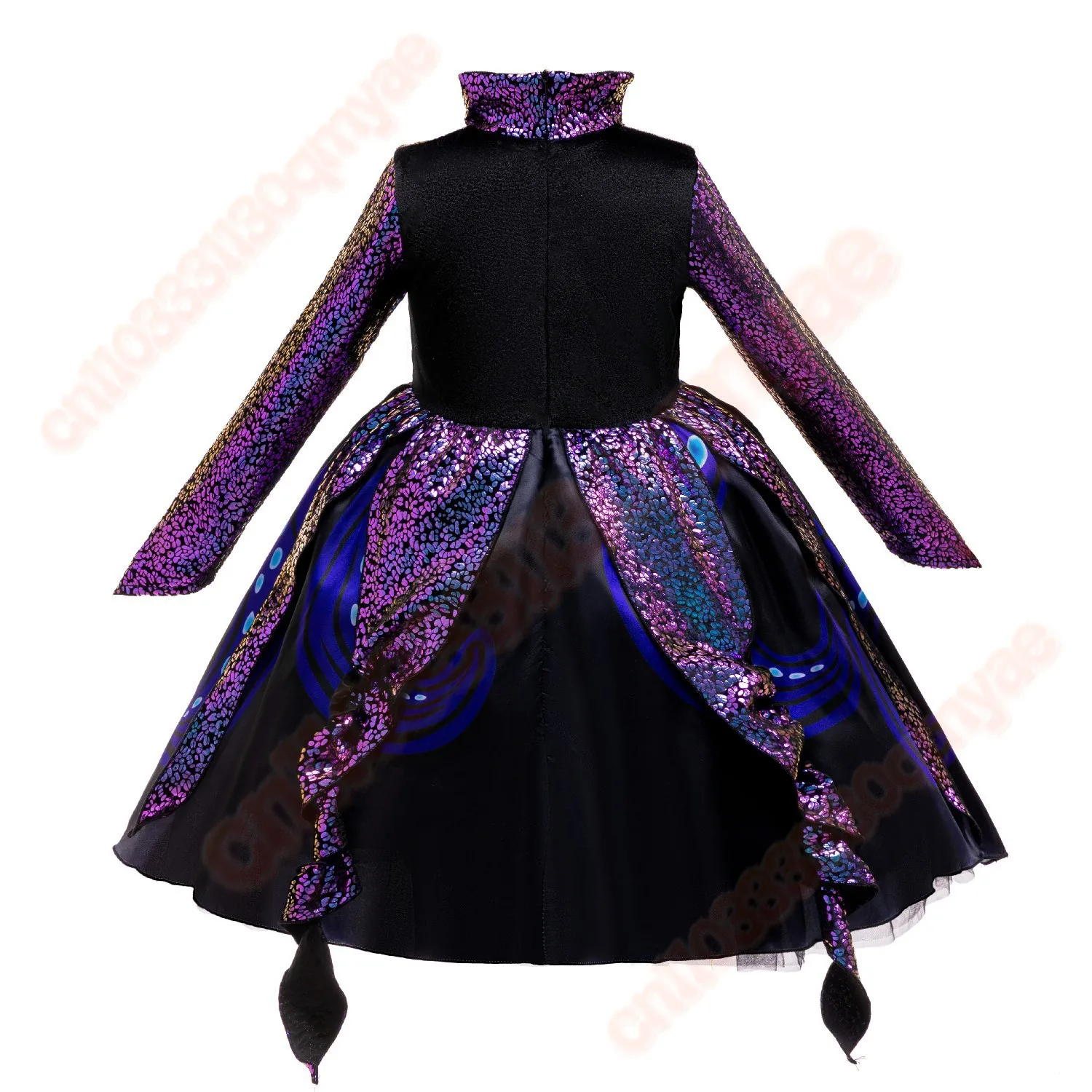 هالوين الشر الأخطبوط الساحرة تأثيري ازياء مضحك المخلوقات البحرية أورسولا فستان بتصميم حالم شعر مستعار كرنفال فستان الحفلات