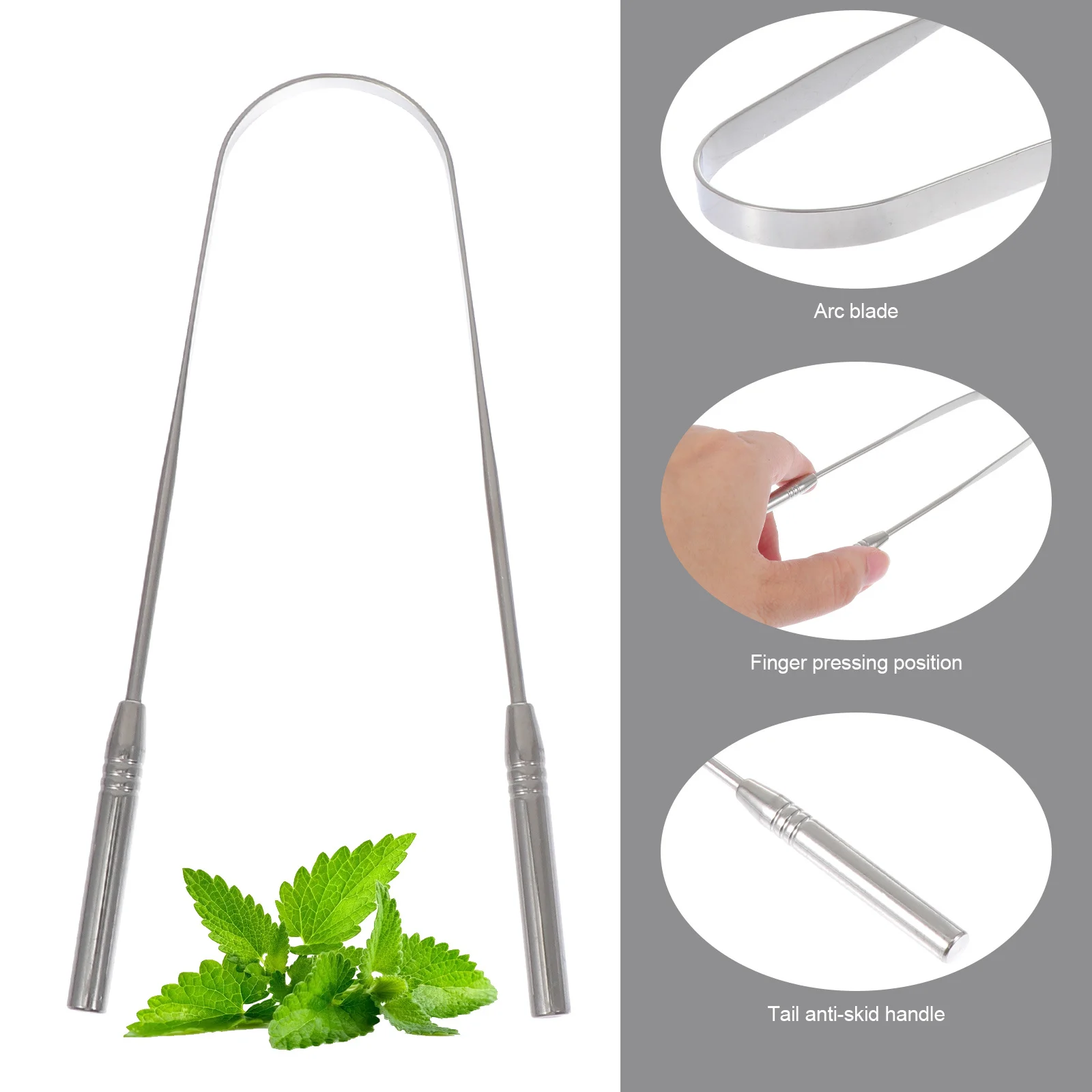 

Tongue Cleaner Stainless Steel U Shape Oral Cleaning Tool Portable Travel Tongue Scraper For Adults Mouth Fresh Breath