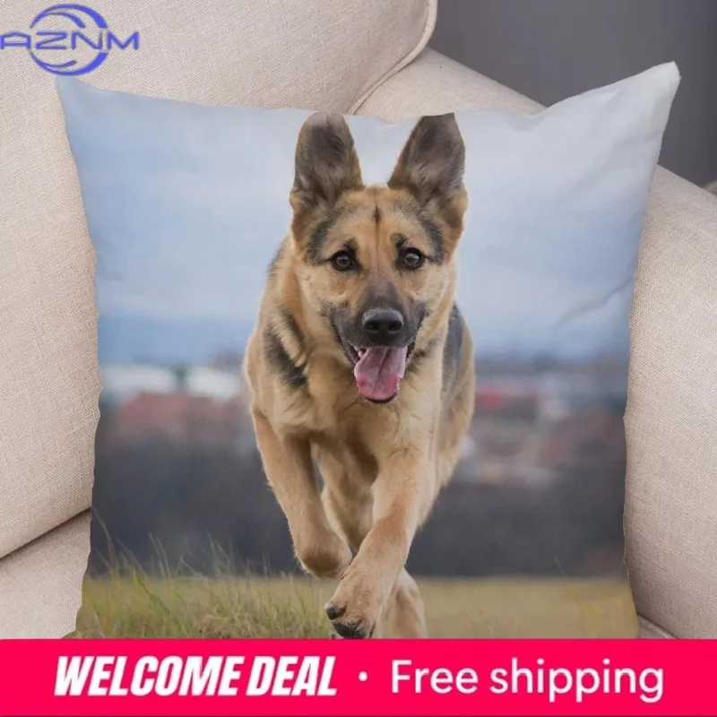 Shepherd Dog Print Decorative Pillowcase Living Room Office Ornaments Home Pillowcase