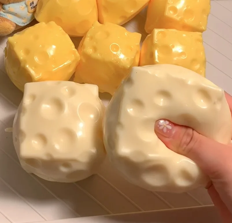 Vaseline Soft Slow Rebound Cheese Cream Squishy Ball, Handmade Flour Filling Squeeze Fidget Toy, Stress Reliever Sensory Toy