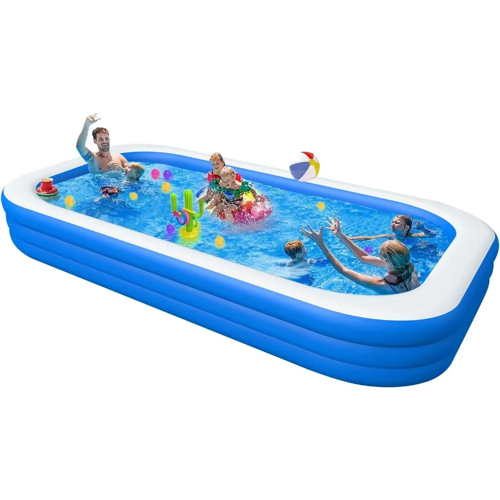 

Inflatable Swimming Pool, Large Blow up Pool, Above Ground Swimming Pool for Family, Pools for Kid, 150 x 72 x 22 inch Full-Size