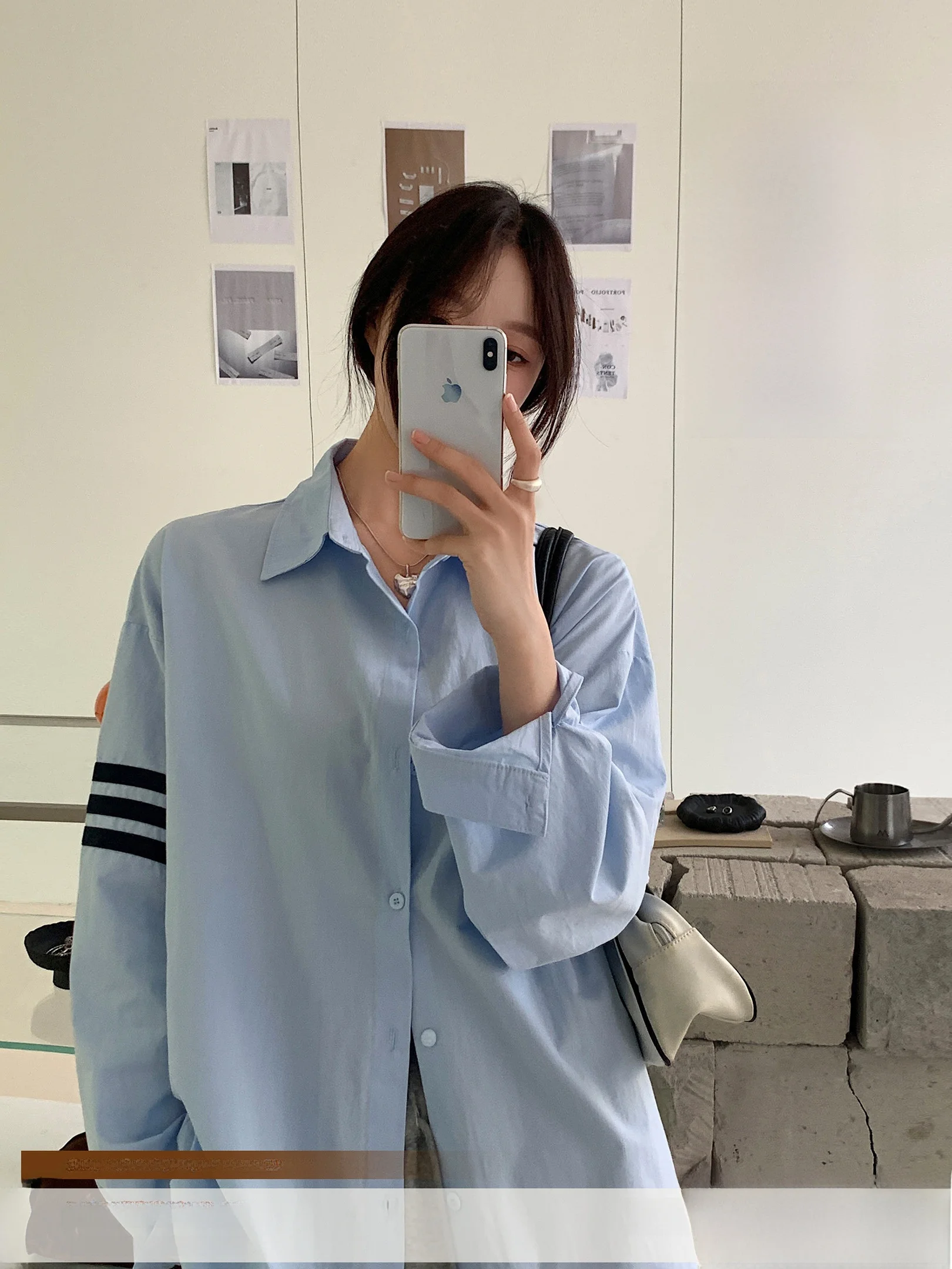 

Повседневная свободная женская белая рубашка в корейском стиле, модный дизайн, дышащий хлопковый смесовый материал, с длинным рукавом, на каждый день