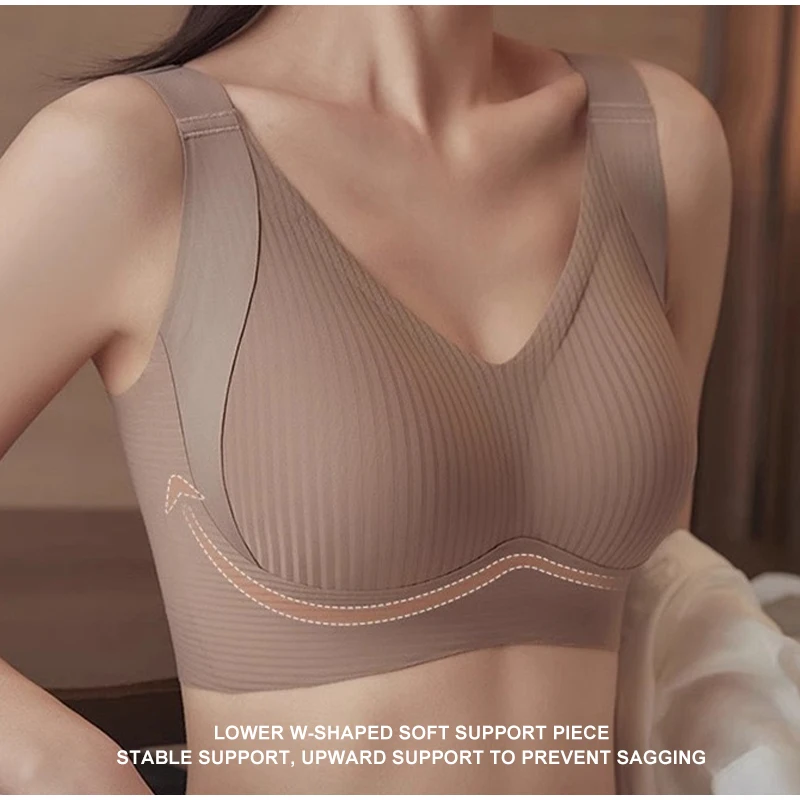 2026 Women's Seamless Underwear Thin Style Plus Size Removable Bra Anti-sagging Spring And Summer Underwear Accessories NEW