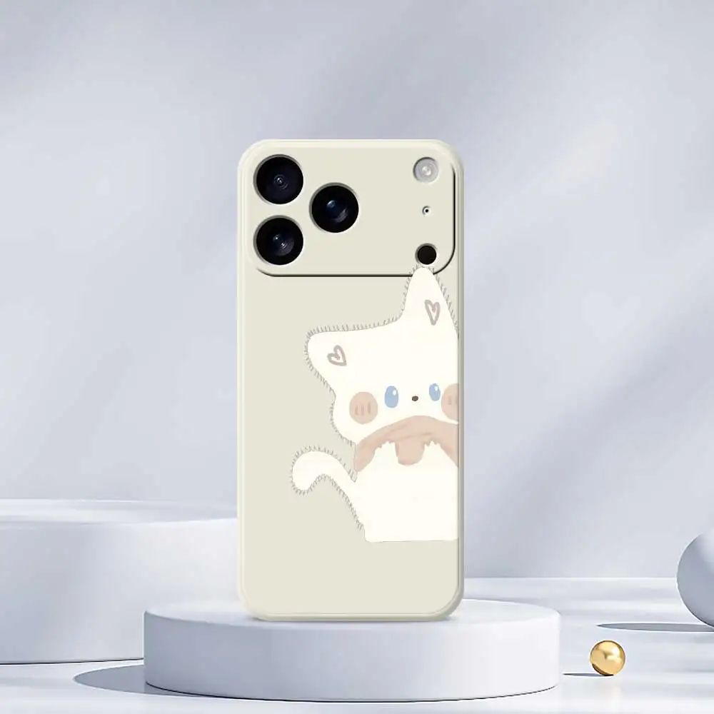 Cartoon Cat Phone Case For iPhone 17 Pro Max 17 Air 16 15 14 13 12 11 Pro Max XS Max 7 8 Plus 16e 16 15 Plus TPU Cover Coque