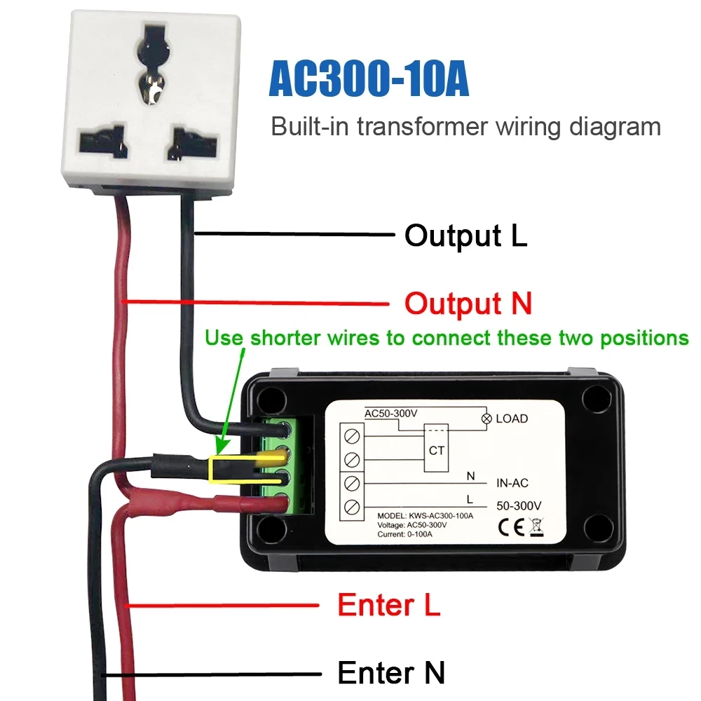 KWS-AC301 Voltmeter Ammeter AC 50-300V Power Energy Meter Digital AC Wattmeter Electricity Meter dedicated chip Power Detecor