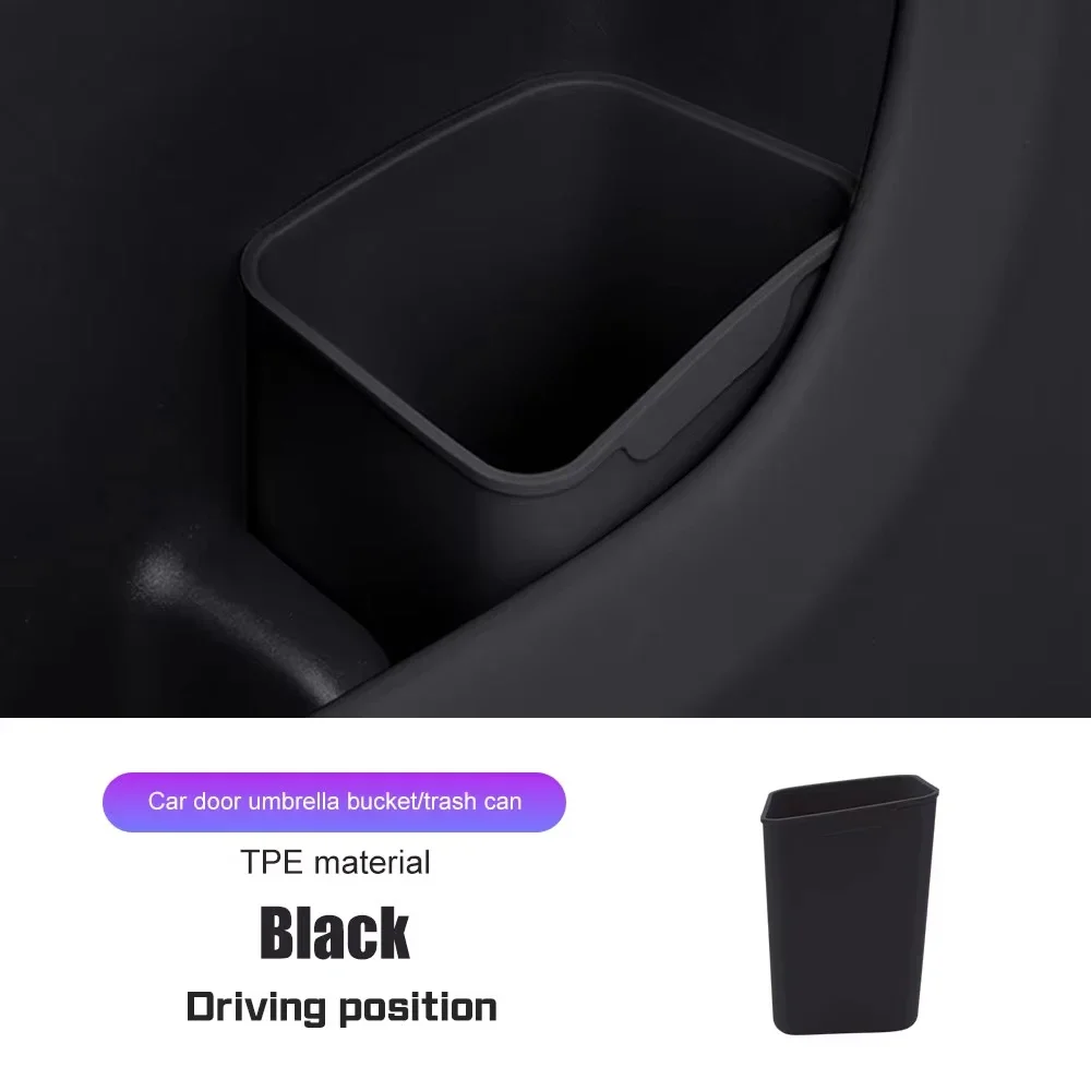 Multifunctional Car Door Storage Box Silicone Trash Can Auto Door Storage Bucket Umbrella Organizer for Car Accessories