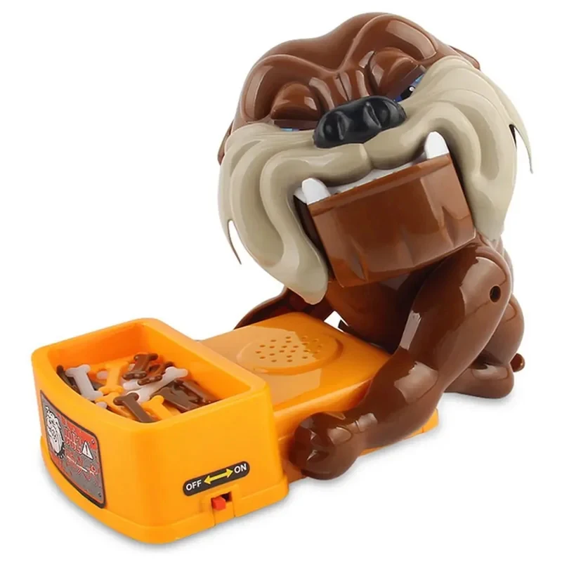 Interactive Bad Dog Chew Bone Toy Funny Biting Prank Game Novelty Tricky Toy Family Party Game for Kids Parents Christmas Gift