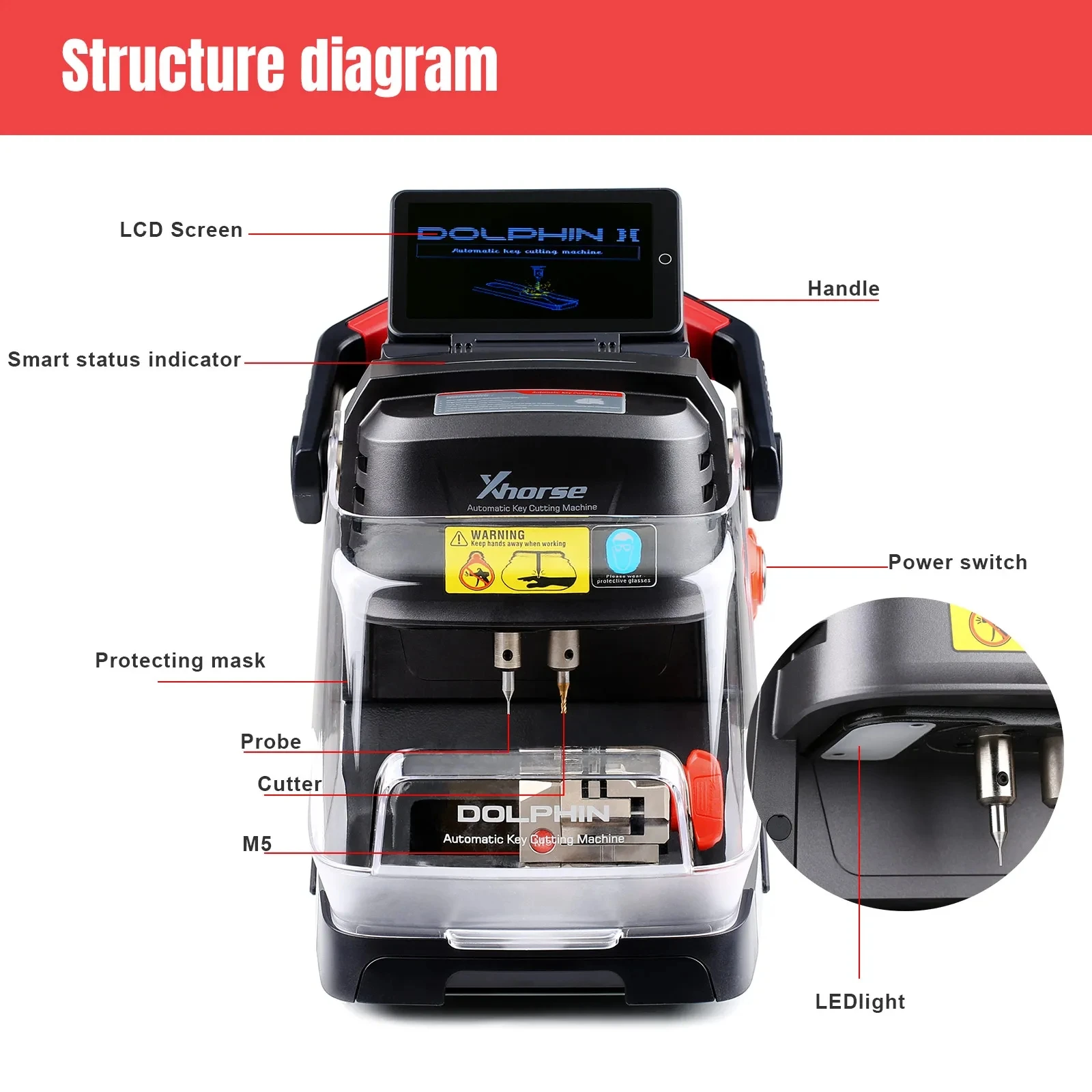 Xhorse Dolphin XP005L XP-005L Dolphin II Key Cutting Machine Plus VVDI Key Tool Max Pro With MINI OBD Tool Function