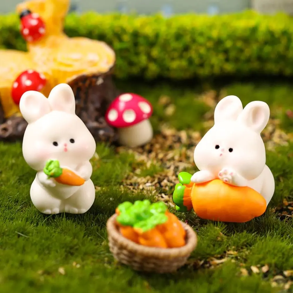 

Rabbit Micro Landscape Cute Rabbit Micro Ornaments Mini Resin Bunny Miniature Figurines Kawaii DIY Rabbit Toys Office