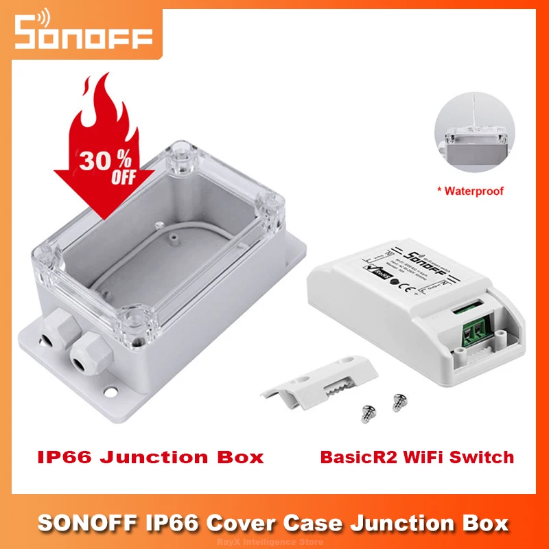 SONOFF IP66 Waterproof Junction Box Waterproof Case Water-resistant Shell Box For Sonoff BasicR2 /RF/Dual/Pow Smart Switch