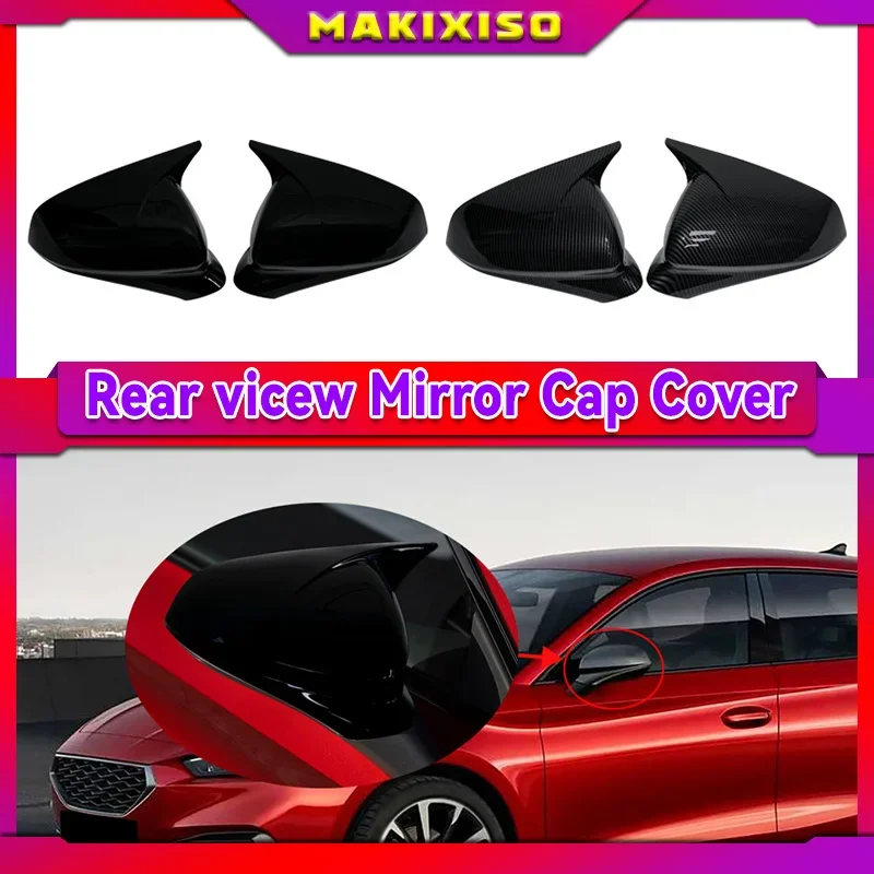 Pair Side Wing Mirror Cover Caps For Seat Leon MK4 Cupra 2020-2024 Rearview Mirror Cover Trim Add on Rear View Mirror Trim