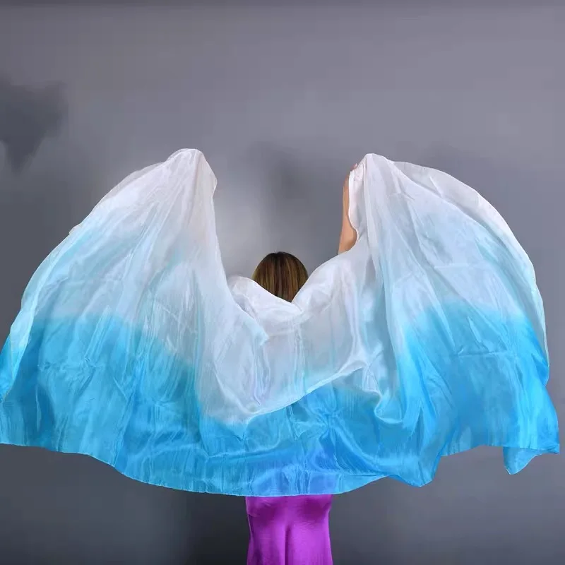 Buikdans Sjaal Zijden Sluier Buikdans Sjaal Dames Lichte Hand Gooien Sjaal Gradiënt Zijden Sluier Dansvoorstelling