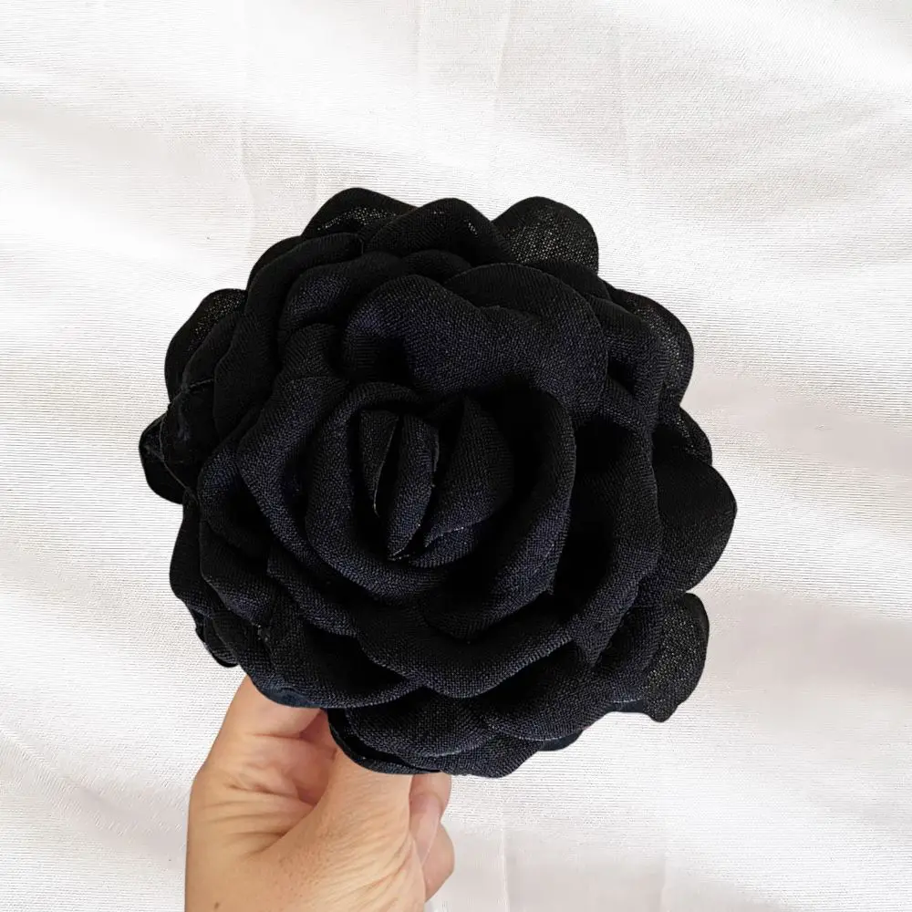 Mecool Pince à Cheveux Fleur Mousseline De Soie Rose - Accessoire Mariage Et Fête 8cm