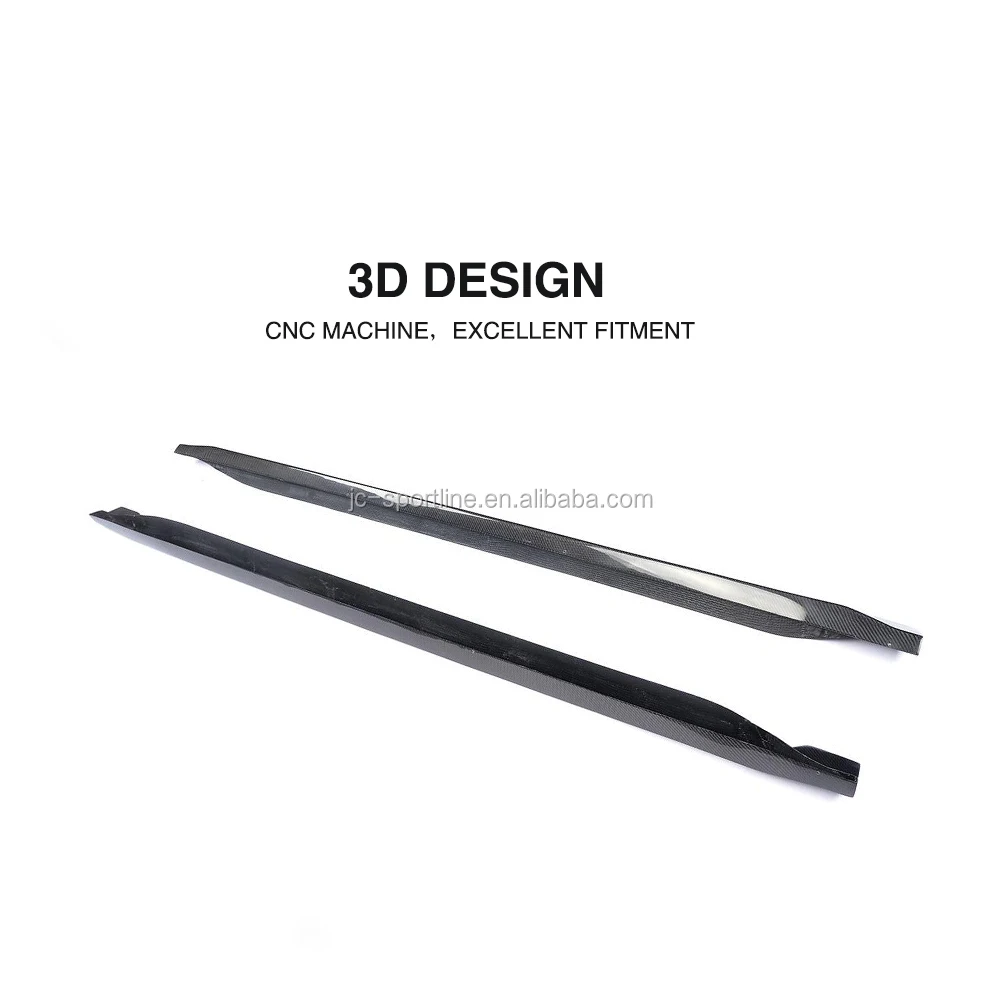 Carbon Fiber Car Side Skirts Extension for Mustang GT Coupe 15-17 view 6