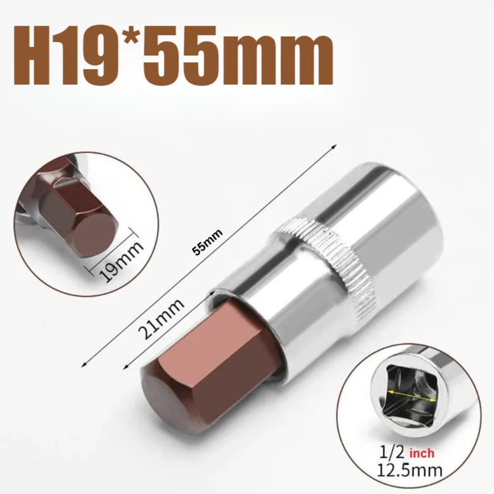 1/2 Zoll Sechskant-Steckschlüsselsätze, 1/2 Zoll Antrieb, langlebige Inbus-Steckschlüssel aus Chrom-Vanadium-S2-Stahl, metrisch, 3mm-19mm, Werkzeugbits – Detail 5
