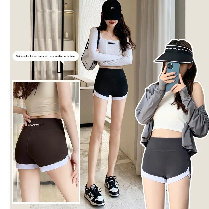 سروال رياضي نسائي عالي الخصر سريع الجفاف وقابل للتنفس للجري واليوجا في الصيف، مناسب للتدريب الخارجي