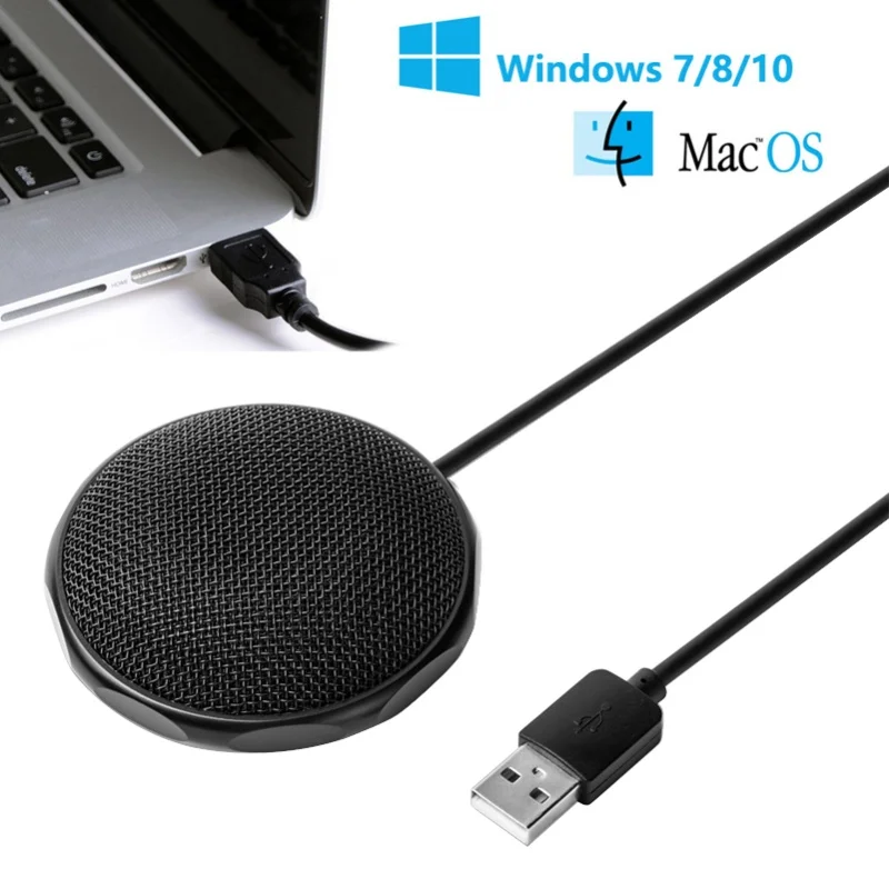 Microfono a condensatore omnidirezionale USB Mini microfono aziendale per riunioni cablato per PC portatile