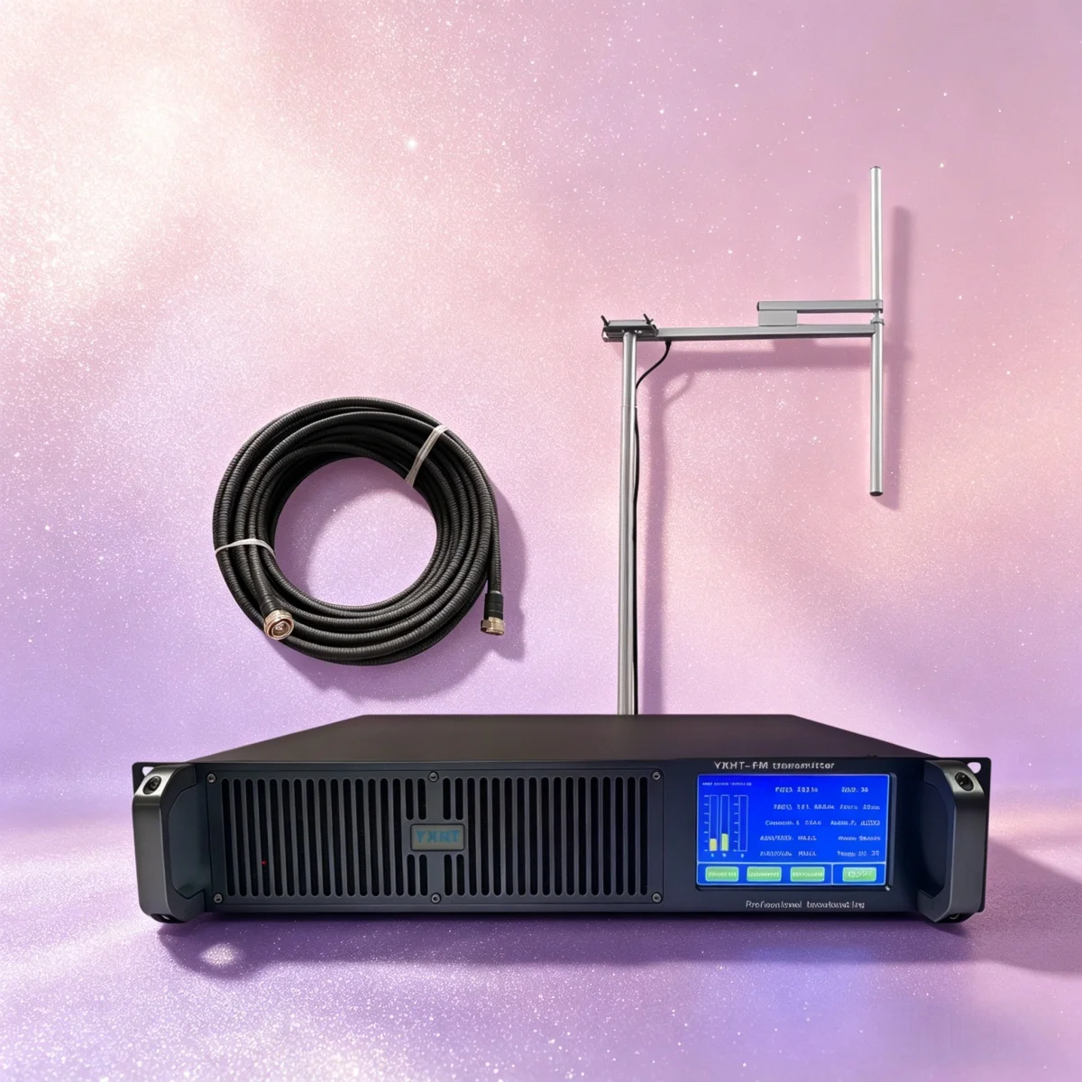 School YXHT-2, 1.2KW (1200W) FM Transmitter Kit Cable, Data Transmission, Low Power High Efficiency Energy Saving