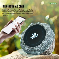 Solar USB Charging Simulation Stone Lawn Bluetooth Speaker Outdoor Waterproof Wireless Stereo Subwoofer Portable Garden Boombox