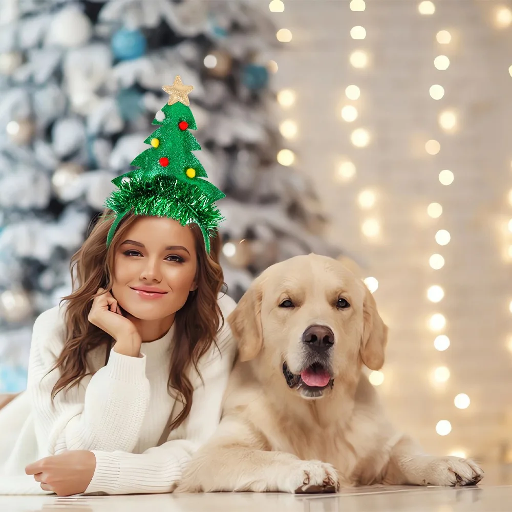 Christmas Headband Antler Xmas Tree Headband Noel Clown Hat Headwear Christma Hat Hair Clip Navidad Natal Happy New Year 2025