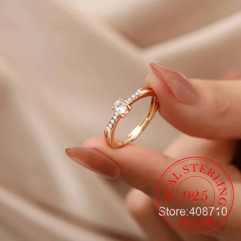 

Ювелирные изделия из стерлингового серебра 925 пробы, позолоченные 18 карат, роскошные кольца на палец с цирконом ААА для женщин, ювелирные изделия для свадебной вечеринки для девочек, подарок другу