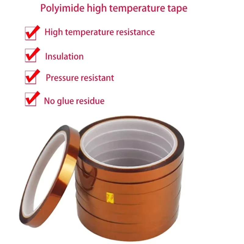 280° High Temperature Heat Tape Thermal Insulation Tape Polyimide Adhesive Insulating Tape 3D Printing Board Protection