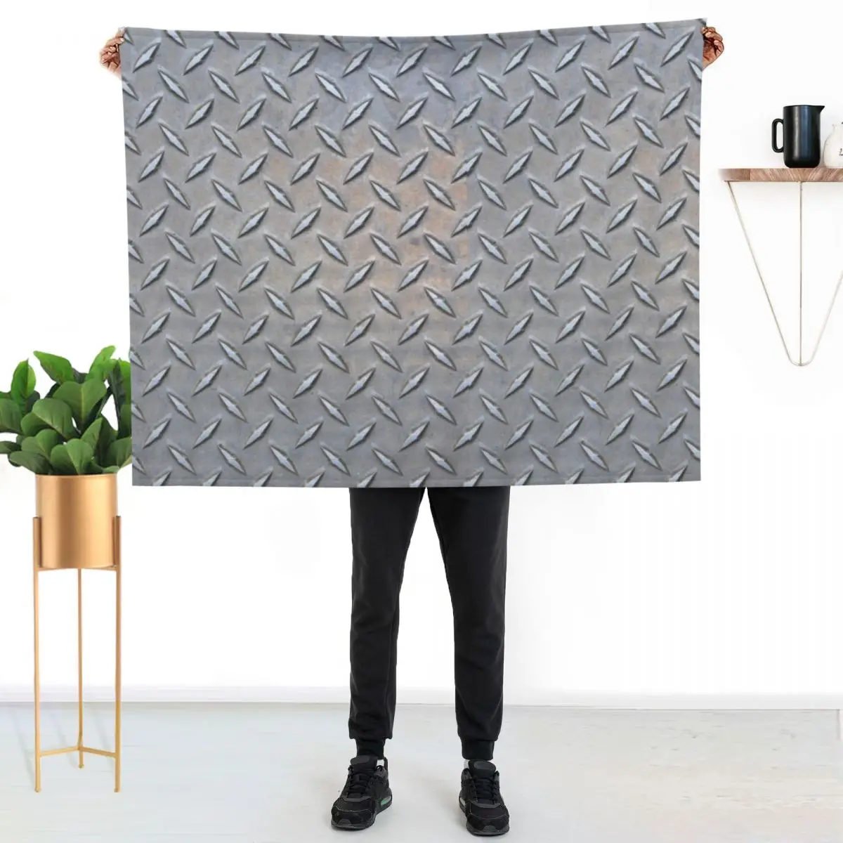 Diamond Plate - Stainless Steel Throw Blanket Tourist Luxury Brand blankets ands sofa bed Blankets