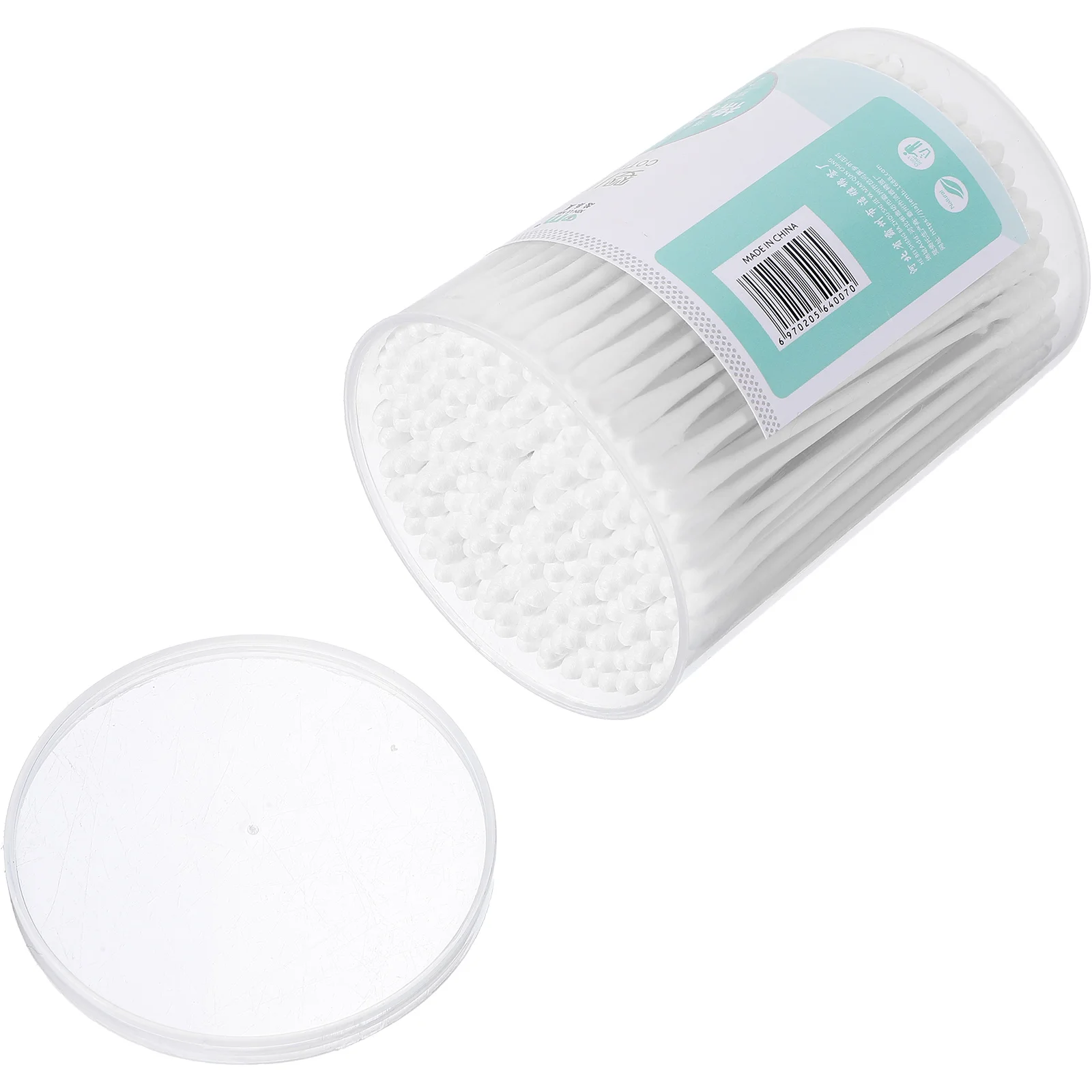 

200pcs Baby Cotton Swabs 74Mm White Double Heads Spiral Ellipse For Newborn Care Cleansing Makeup Crafts Cotton Buds Thin Shaft