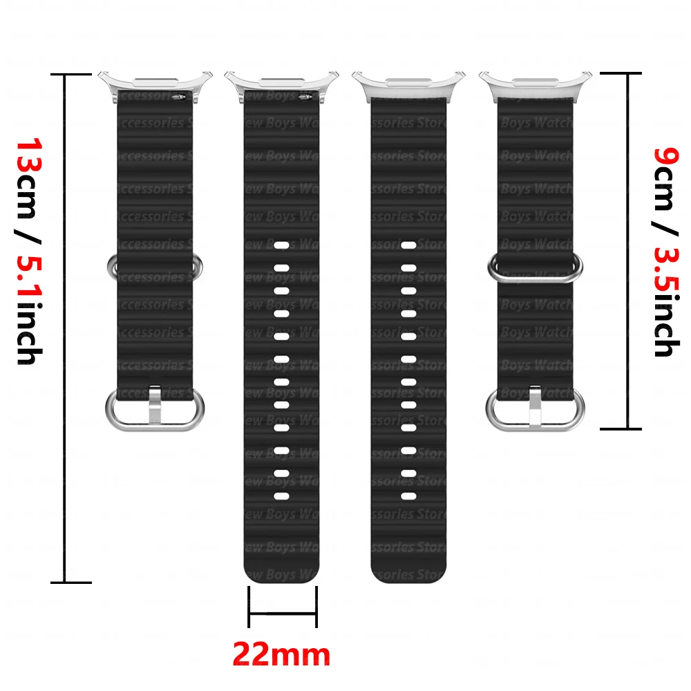 حزام سيليكون المحيط لساعة سامسونج جالاكسي 7 الترا 47 ملم للجنسين سوار رياضي لساعة جالاكسي 7 47 ملم بدون فجوات سوار نهاية منحني