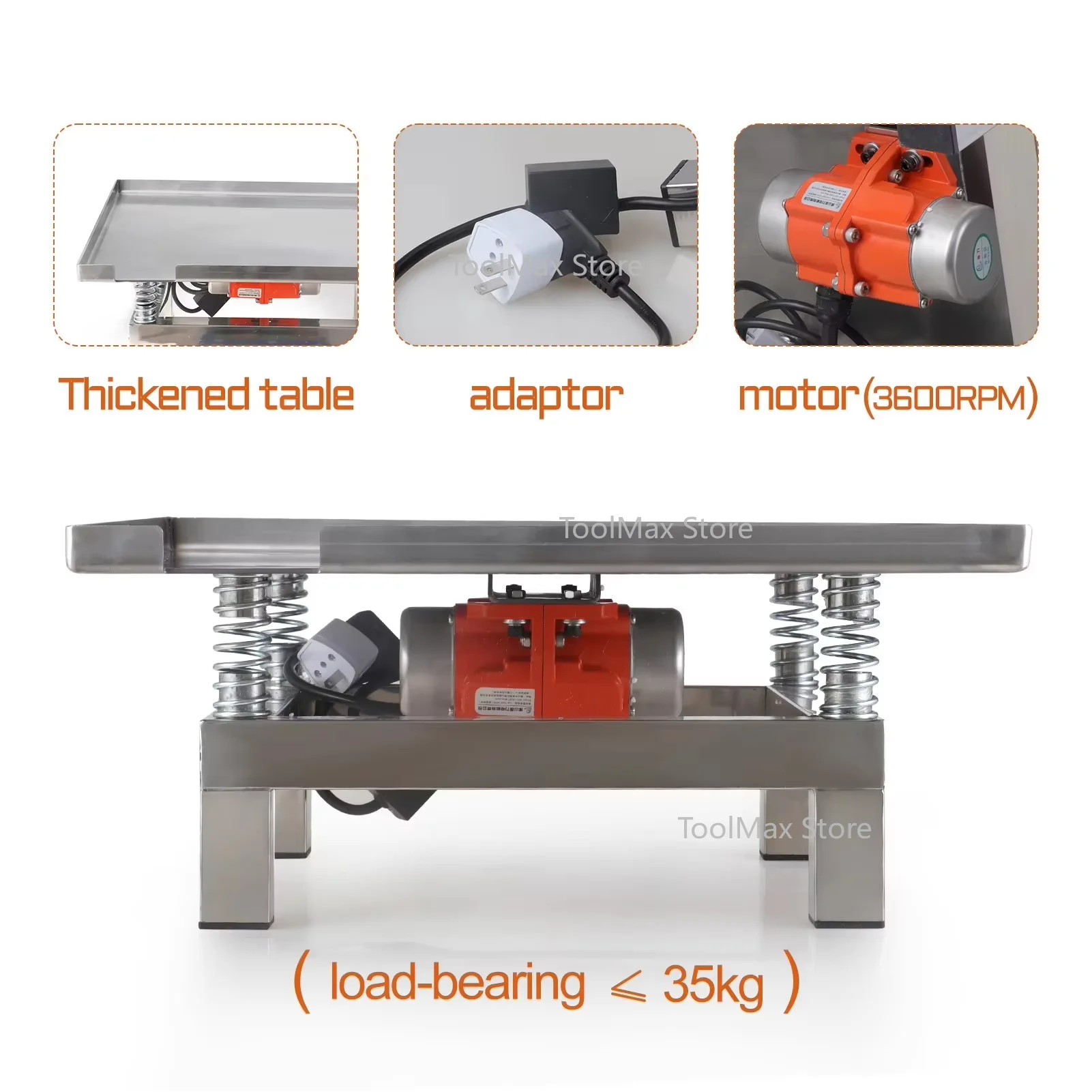 50*50CM Concrete Vibrating Table Stainless Steel Mini Vibration Test Bench Small Vibration Test Bench Vibration Platform