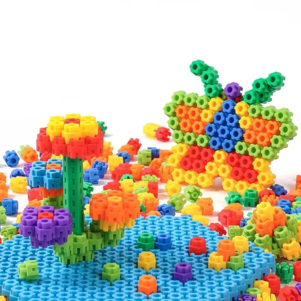 Colorful Building Blocks Splicing Creative Hexagonal Building Blocks Assembling Plastic Large Particle Building Blocks
