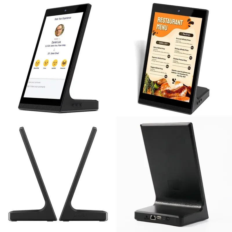 Portworld 10.1 Inch L-shape POS Tablet RK3562 Android 13 Capacitive Touch Desktop Order Menu for Restaurant
