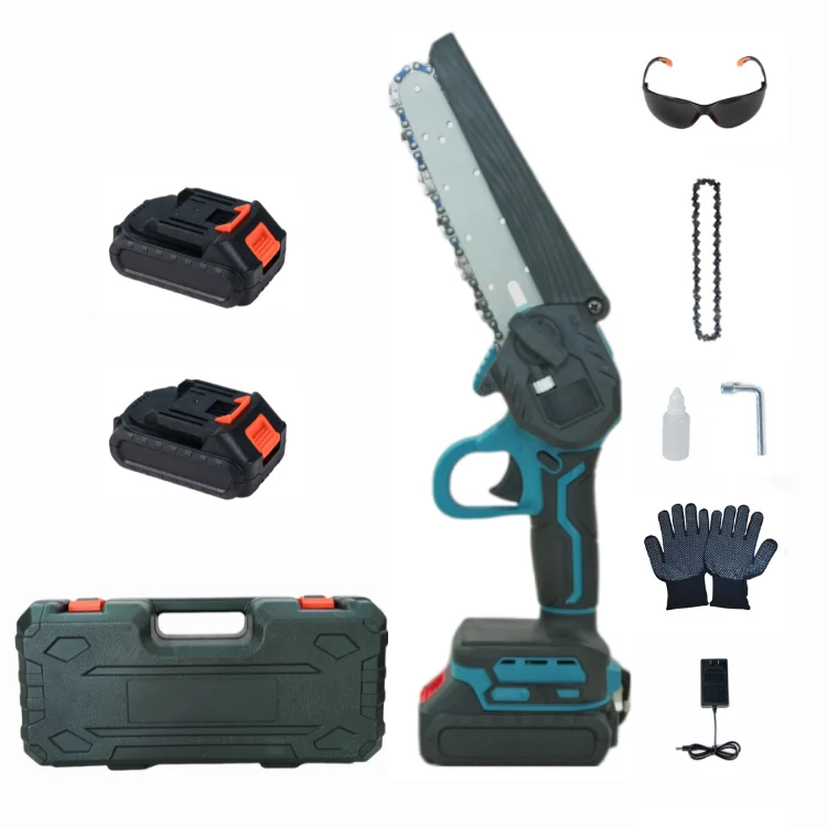 

21V Lithium Battery 6-Inch Digital Display Cordless Electric Chainsaw Mini Woodworking Power Tool For DIY OEM Customizable