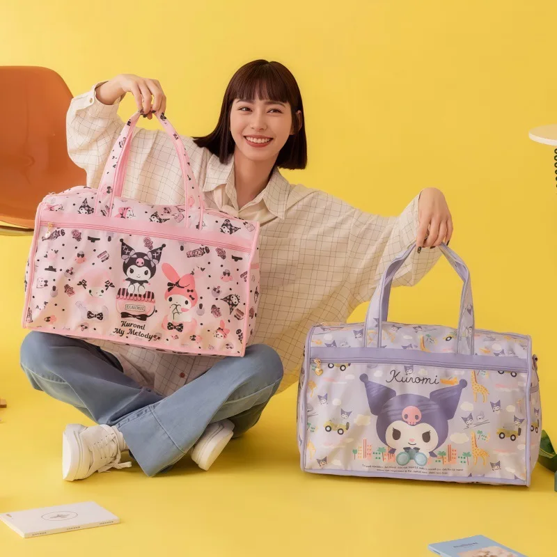 

Sanrio Kawaii Hello Kitty Hand Luggage Bag Japanese Cartoon Kuromi Large Capacity Portable Travel Storage Bag