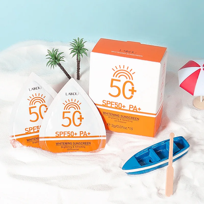 

15pcs 2g Mini Sunscreen Travel Size Waterproof Sweatproof SPF50+ PA+ Facial Sunscreens For Face Beach Sun Screen Protector