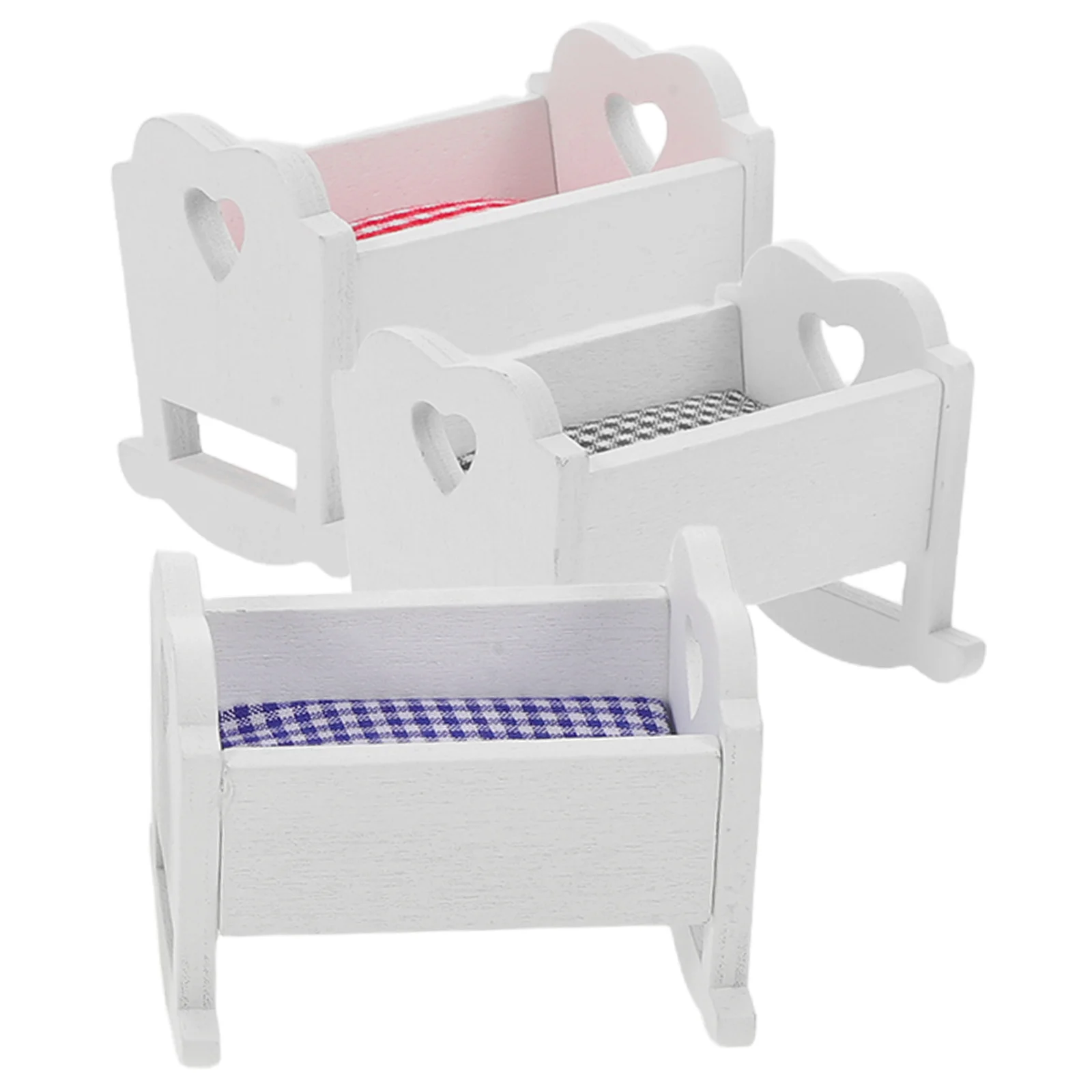 3 قطع أثاث بيت الدمى لسرير الأطفال الصغير - مجموعة غرف نوم الأطفال بمقياس 1:12 - ديكور منزل صغير لمشاهد لعب الأدوار الخيالية #1