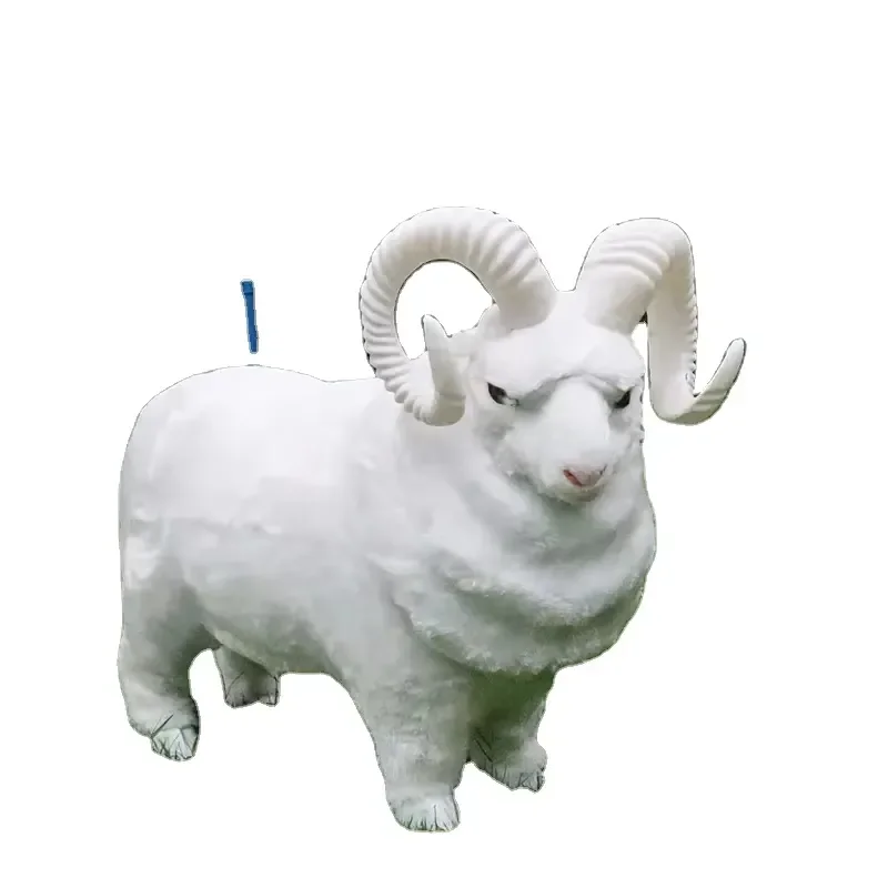 for Artificial Fur Plush Sheep Toy Lifelike White Fluffy Sheep Statue Realistic Farm Animal Decor Collectible Model Gift for