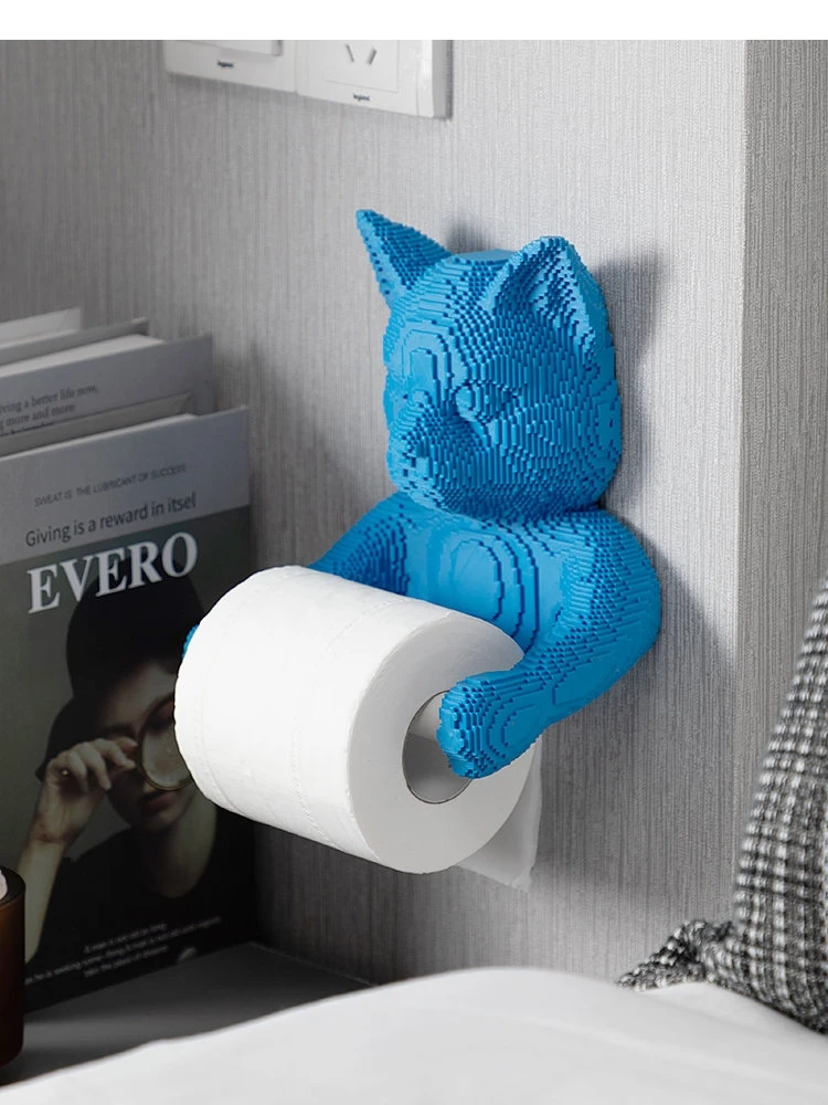 Pixel Shape Resin Toilet Paper Towel Stand Wall Mounted Napkin Tissue Holders Home Bathroom Accessories