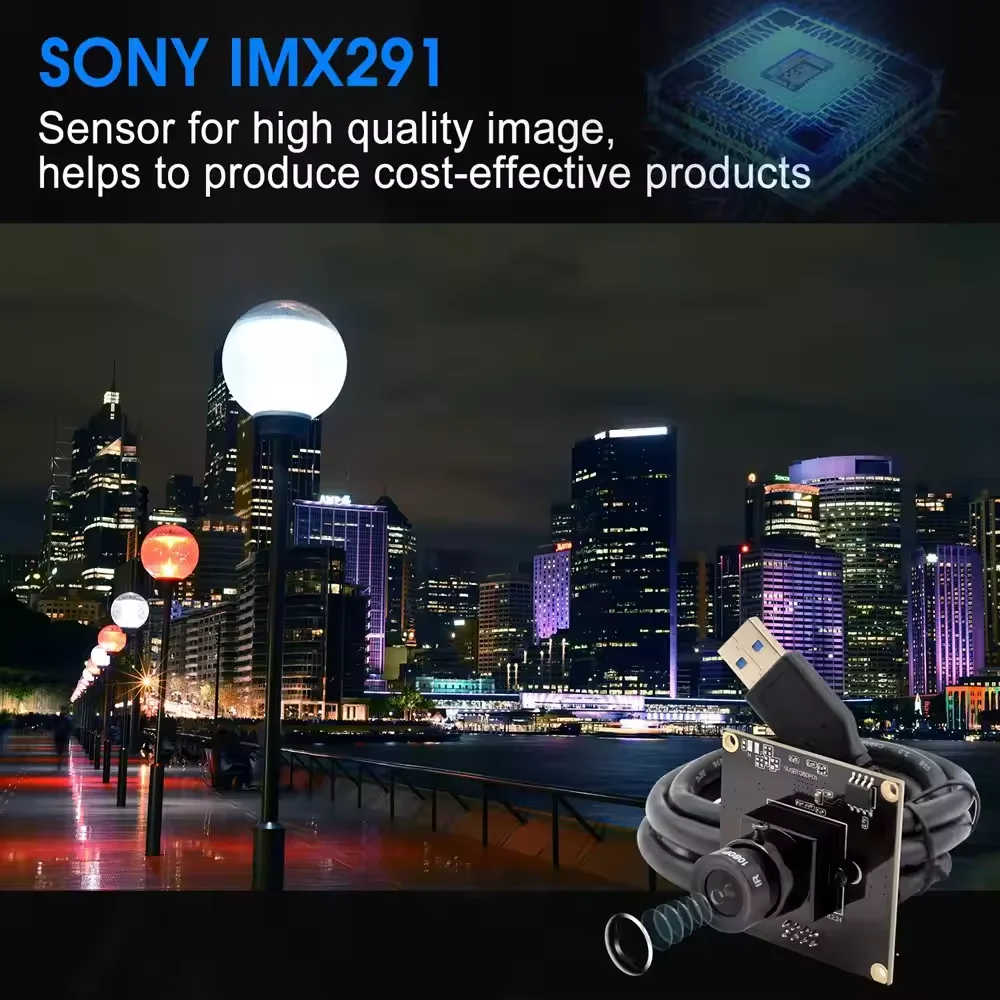 Webcam ELP 1080P 50fps USB 3.0, caméra grand angle 0,01 lux, faible luminosité, avec objectif 2.9mm, pour projet à grande vitesse, diffusion en direct