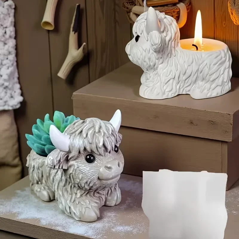 

Форма для свечей и кашпо для суккулентов в виде высокогорной коровы — силиконовая, легко извлекаемая, для рукоделия, домашнего декора, свадеб, вечеринок