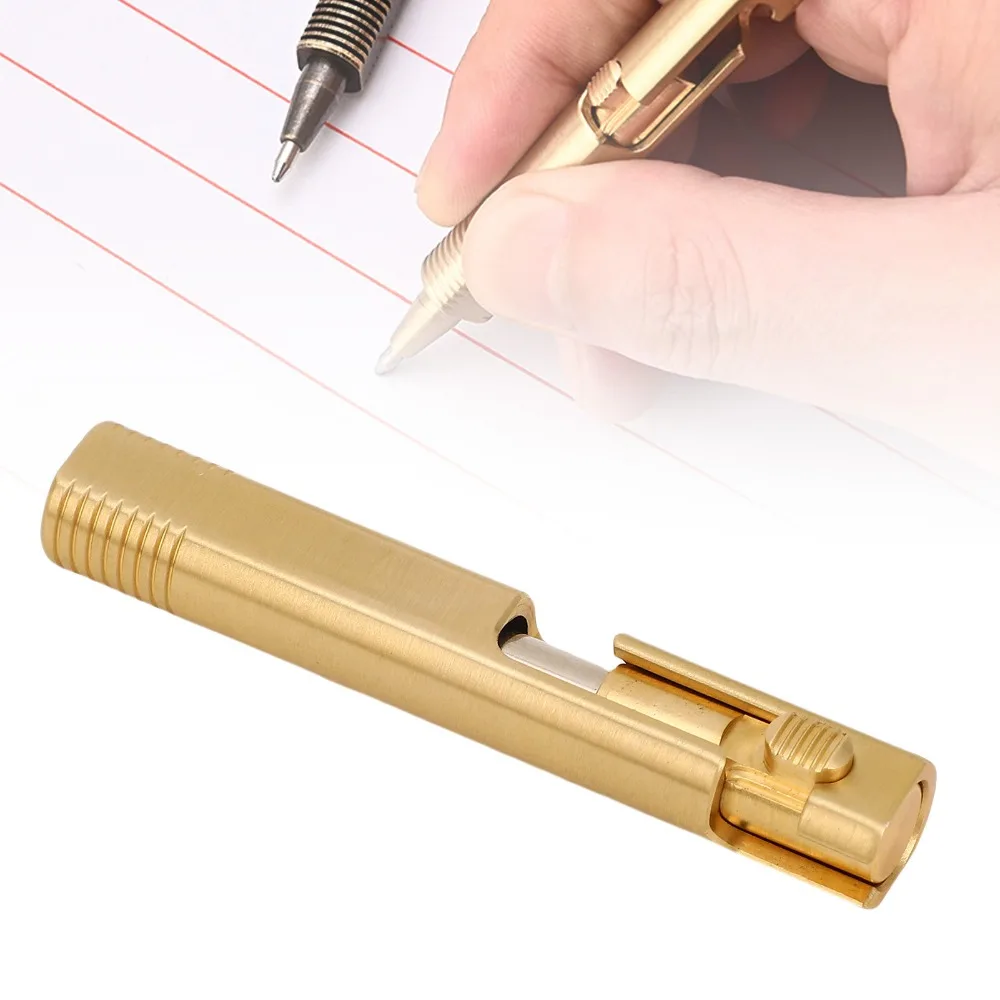 

Durable Brass Mini Ballpoint Pen Replaceable Ink Compact Ballpoint Pen Pocket Ballpoint Pen Writing Tasks