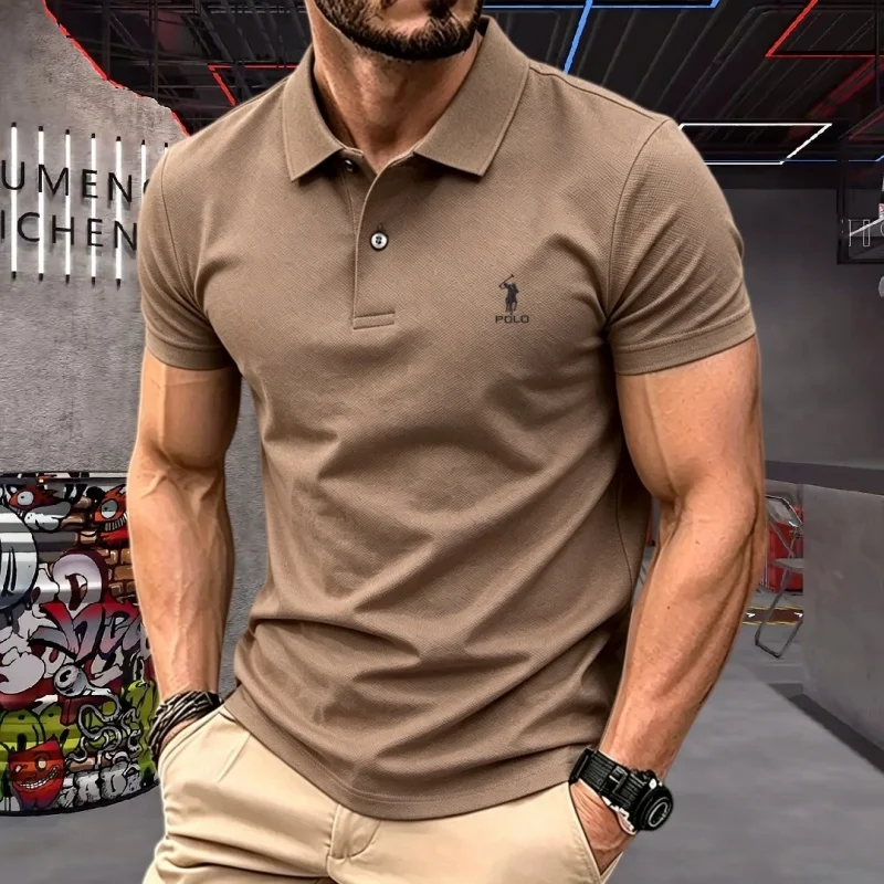 100% reine Baumwolle, hochwertiges Marken-Herren-Poloshirt mit kurzen Ärmeln, Sommer 2026, luxuriöses klassisches Mode-Golf-Oberteil, lässiges Business-T-Shirt – Detail 17