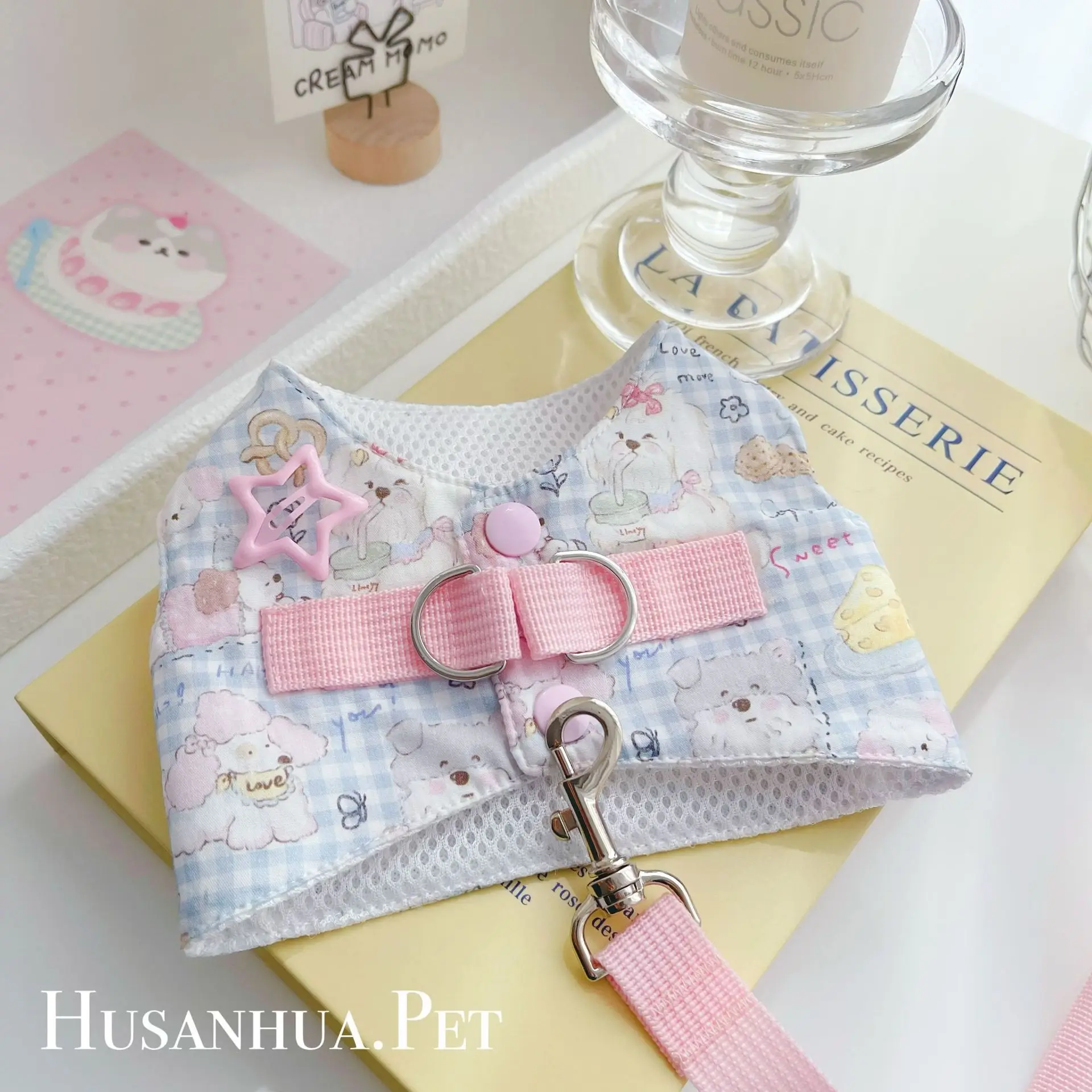 

Cute Dog Harness Set Clothes for Dogs Candy Colored Denim Dog Vest Playful Cute Small Dog Tassel Hem Chihuahua Teddy Summer