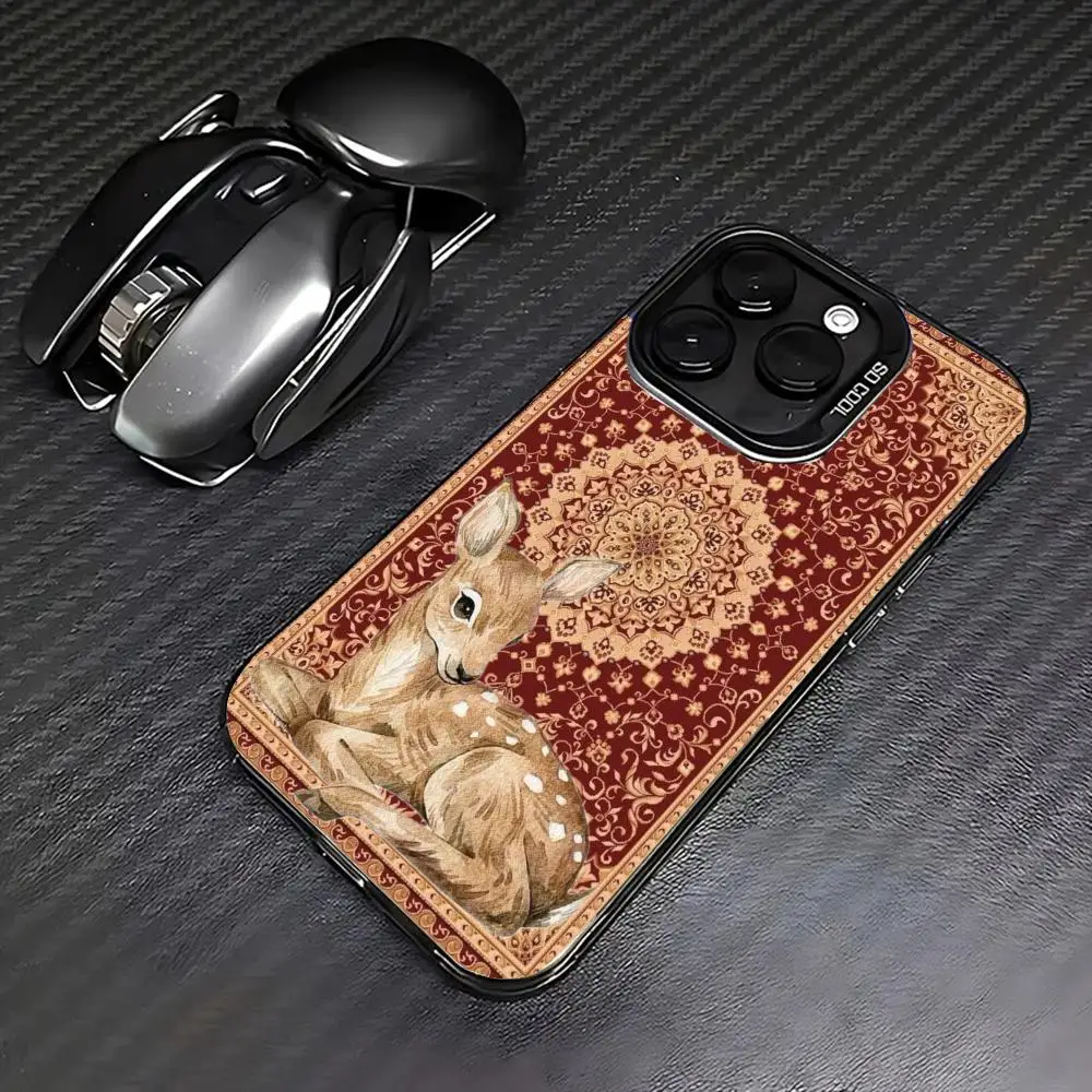 

The deer are on Persia phone case for iPhone 16 15 14 13 12 11 Pro/ Max/Plus shock-proof rear cover anti-fingerprint