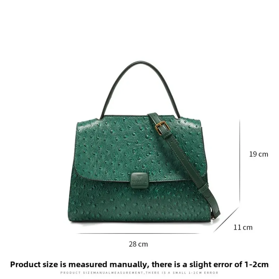 Hundreds of Kelly bag ostrich grain handbag messenger bag new fashion versatile multi-compartment women's bag