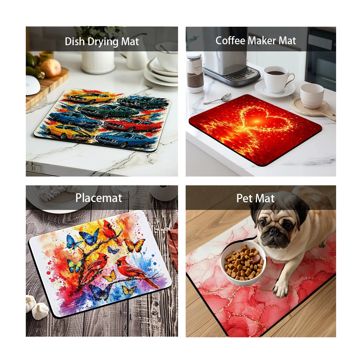 Vintage Classic Car Pattern Polyester Absorbent Mat - Stylish Indoor Floor Mat for Car Enthusiasts, Decorative Home Entryway Rug 5