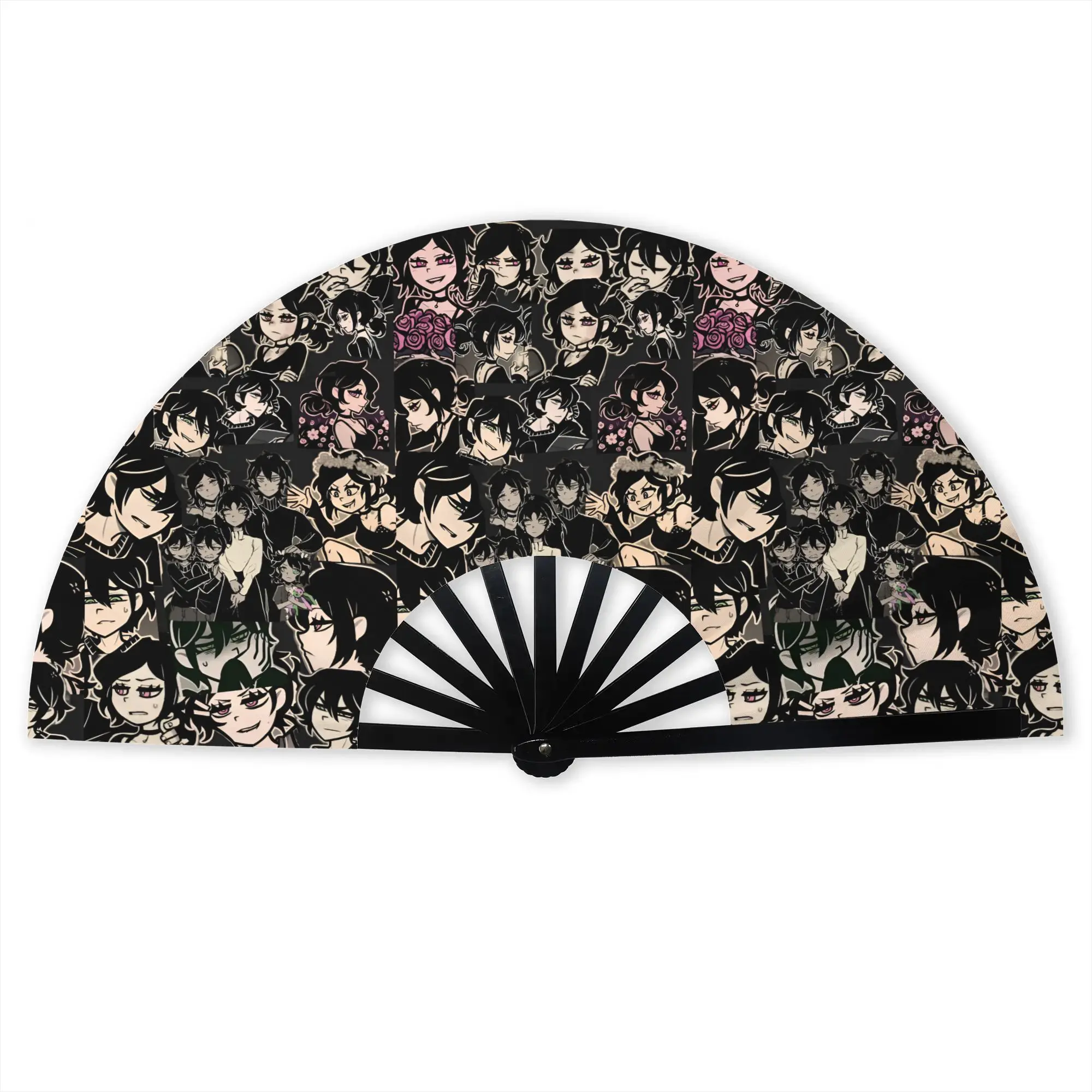 Anime A-Andys L-Leyleys Love Folding Hand Fan Custom Comic Polyester Fabric Fan Cool Summer Accessory Decorative Fans
