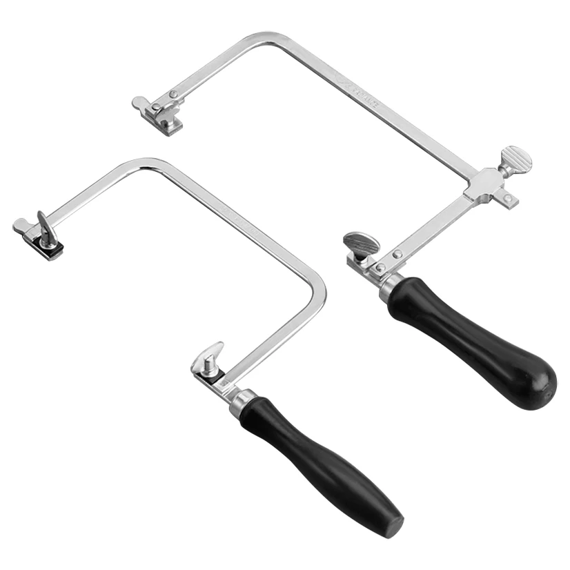 Portable Adjustable U-Shape Jeweler's Saw Frame, Multifunctional Hacksaw Tool for Wood Metal Jewelry Craft Cutting DIY